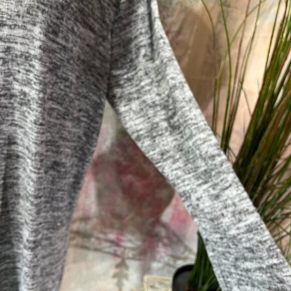 πPer Seption Woman Grey Melange Midi Plus Size Cardigan - Picture 6 of 14